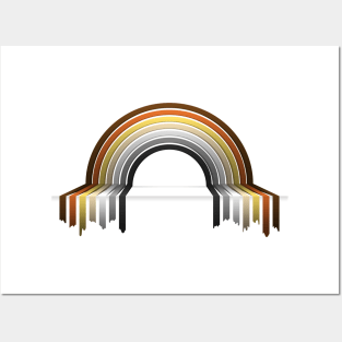Gay Bear Pride Flag 3D Drip Rainbow Design Posters and Art